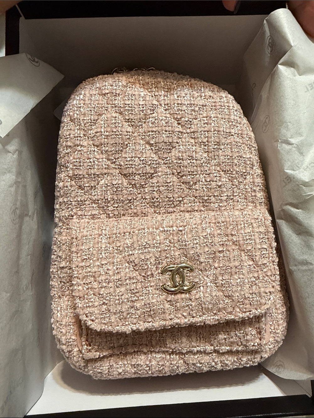 CC VIP Pink Tweed Mini Backpack - Picture 2 of 9